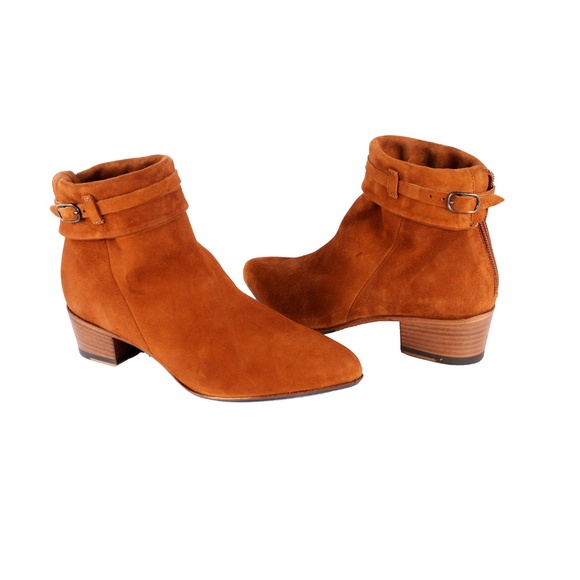 Ink ankle Ankle boots in brown suede with buckle a - Picture 4 of 8